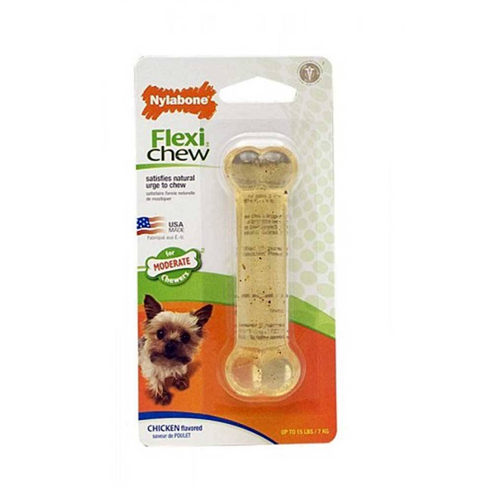 Nylabone Flexi Chew Chicken Bone Dog Toys  Petite (up to 15 lbs / 7 kg dogs)