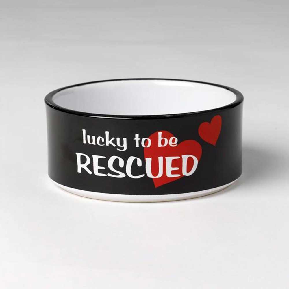 Petrageous Lucky to be Rescued Pet Bowl