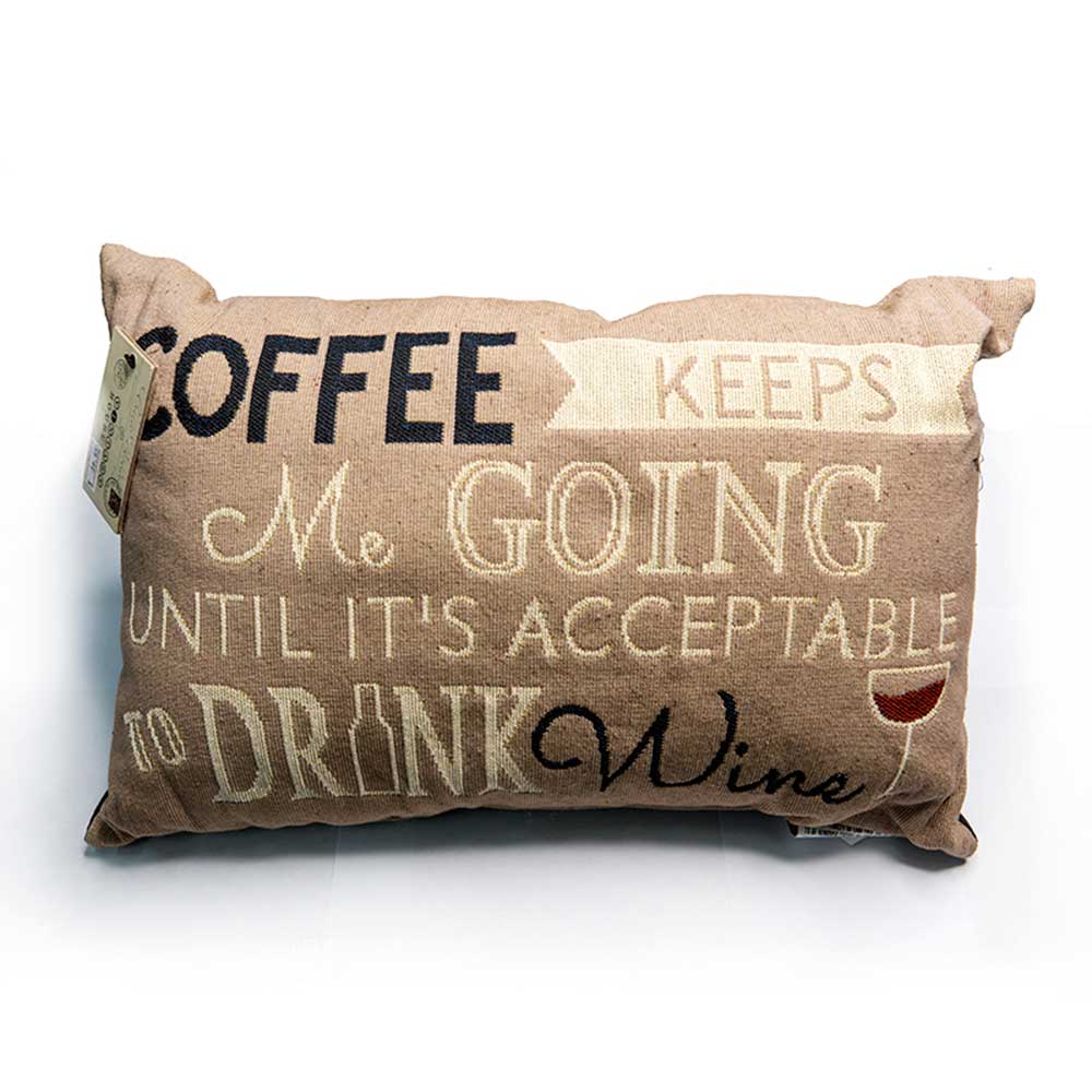 Park B. Smith Vintage House Pillow, Coffee Keeps me Going.. Pattern