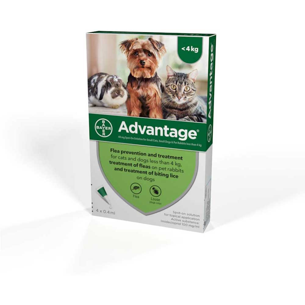 Advantage Flea & Tick Spot-on for Cats, Kittens & Rabbits Small (below 4 kg)