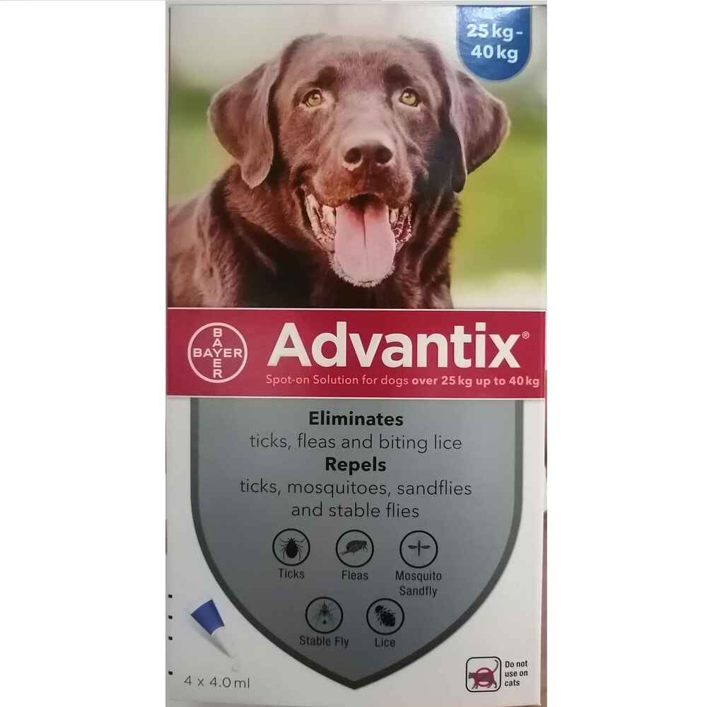 Advantix Flea & Tick Prevention Spot-On for Dogs XL (over 25kg) 4 Pack