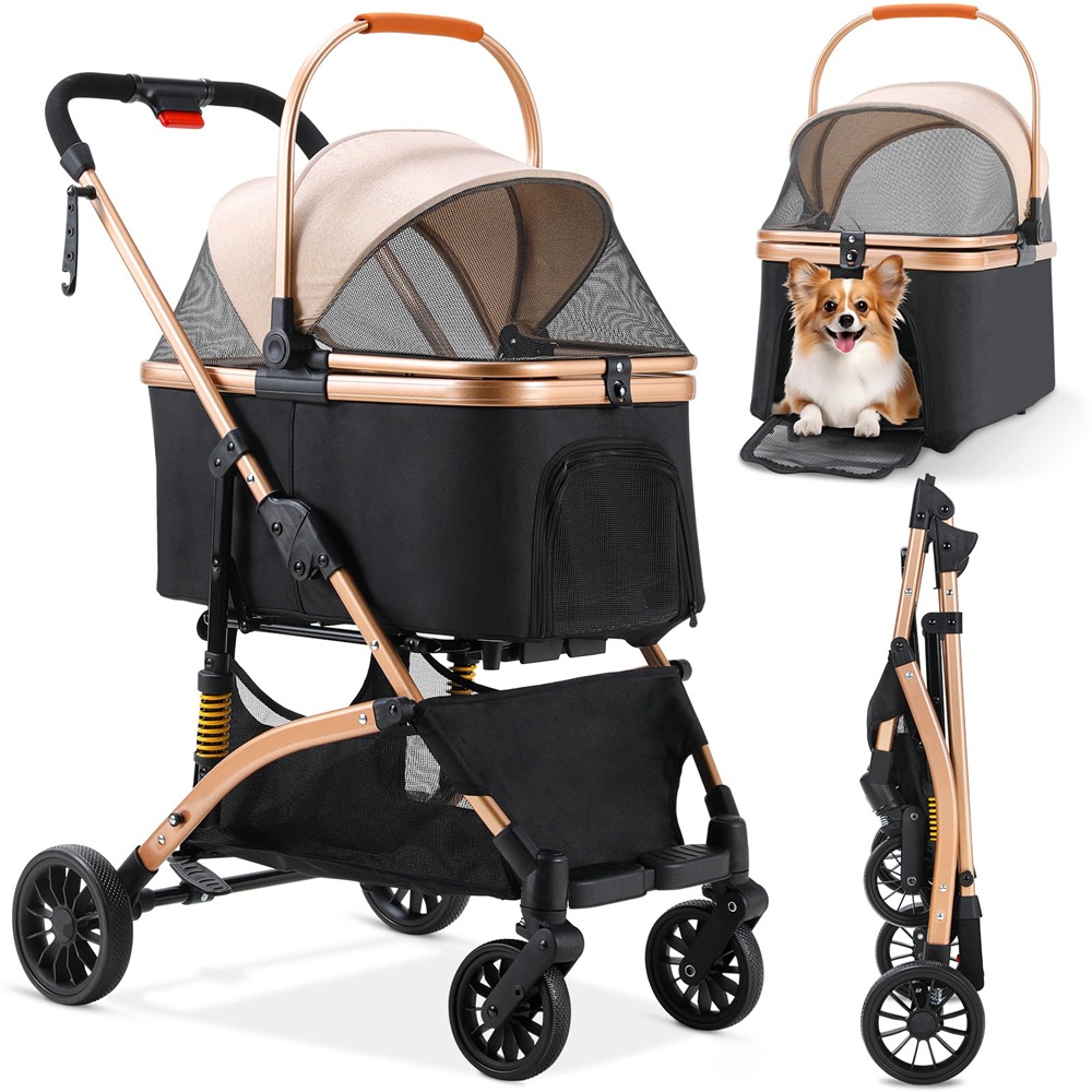 BNDC Pet Stroller For Dogs And Cats 301K Khaki