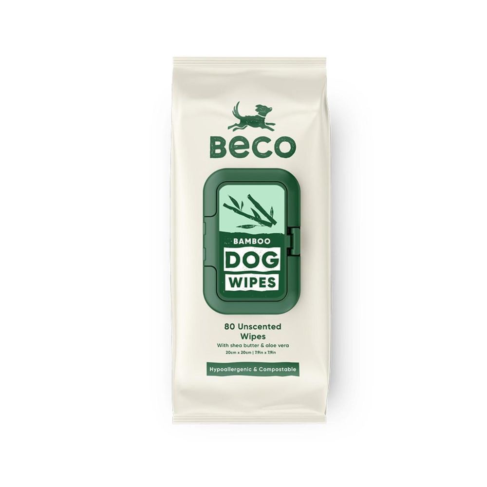 Beco Bamboo Dog Wipes Unscented 80 Pack