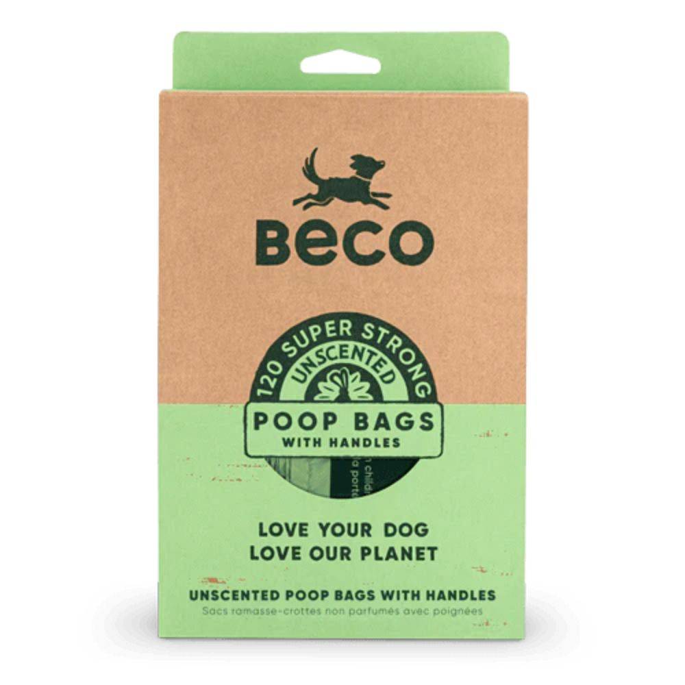 Beco Unscented Poop Bags w/Handle Grn 12