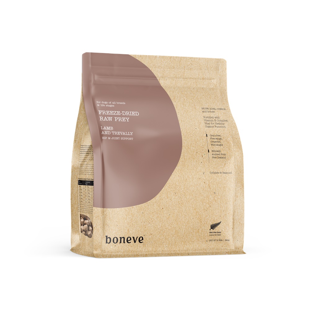 Boneve Freeze Dried Raw Lamb and Trevally for Dogs 340g