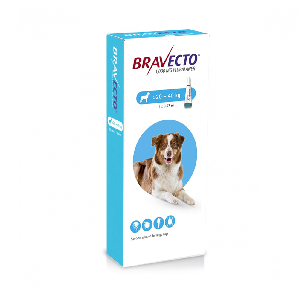 Bravecto Spot-On 1000mg for Large Dogs >20–40 kg (44-88 lbs)