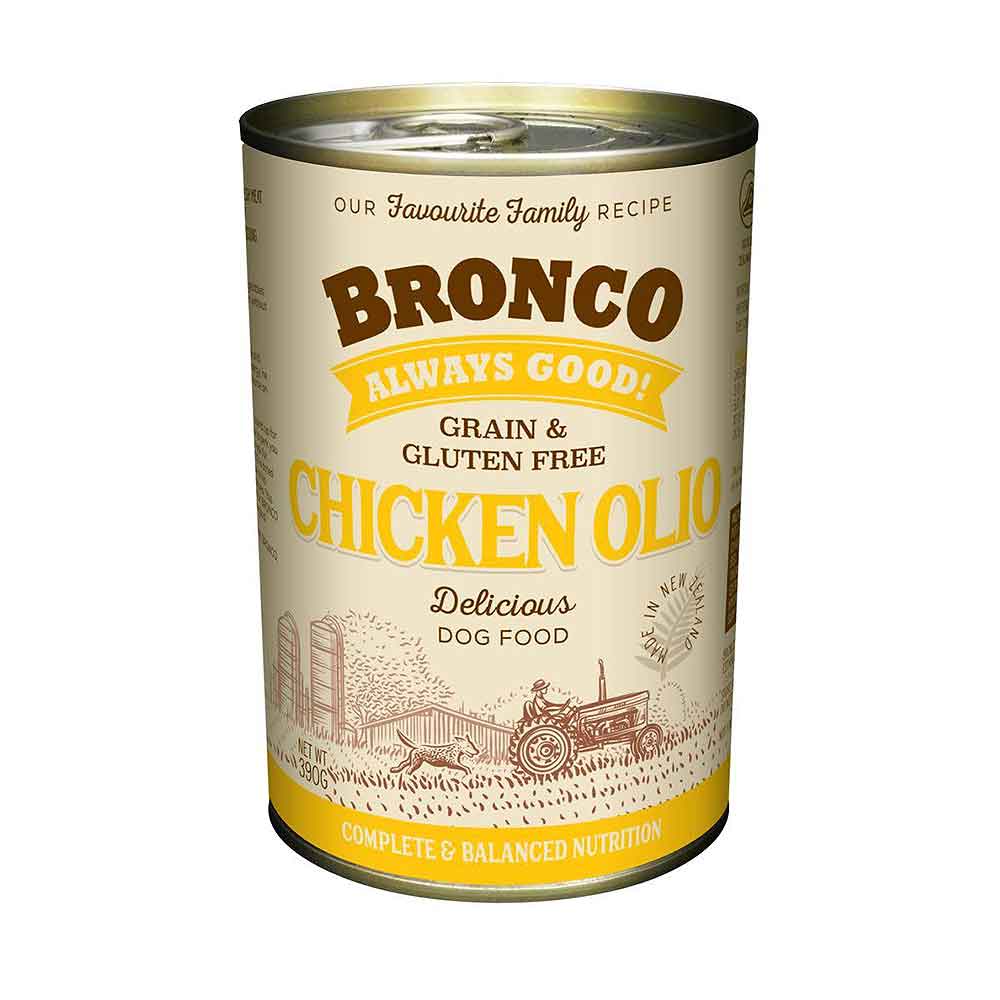 Bronco Chicken Olio Grain And Gluten Free Canned Dog Food 390g