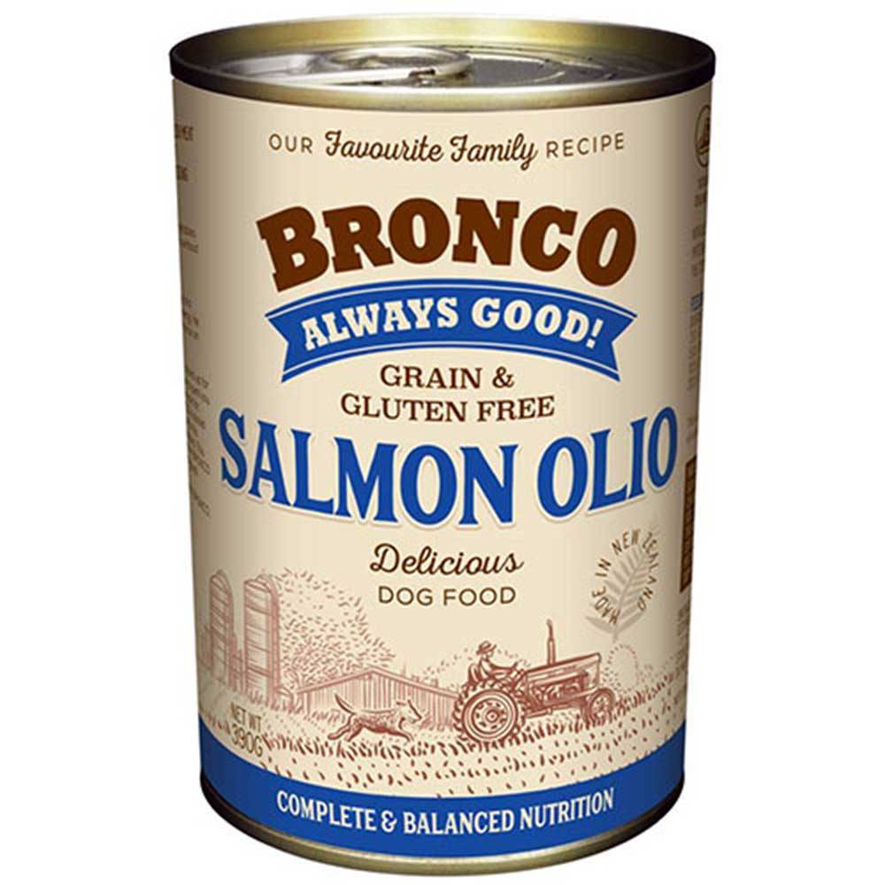 Bronco Salmon Olio Grain And Gluten Free Canned Dog Food 390g