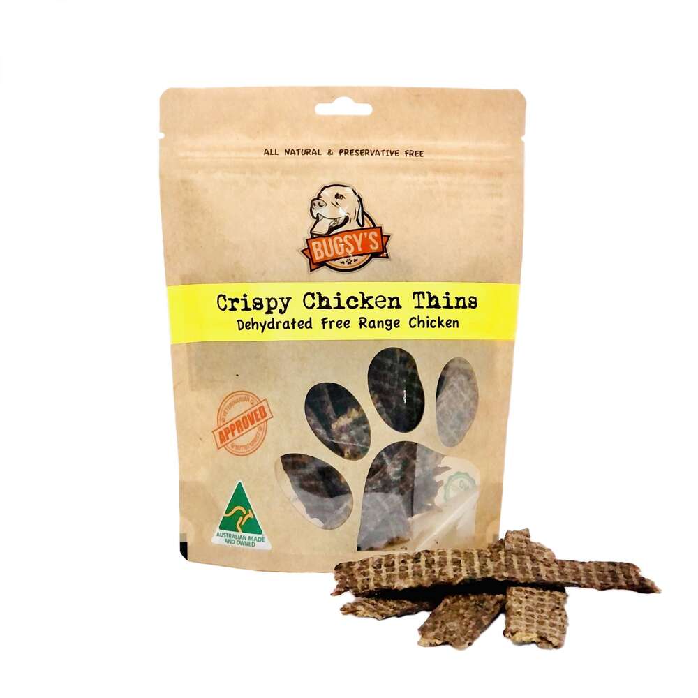 Bugsy Crispy Chicken Thins Dog Treats