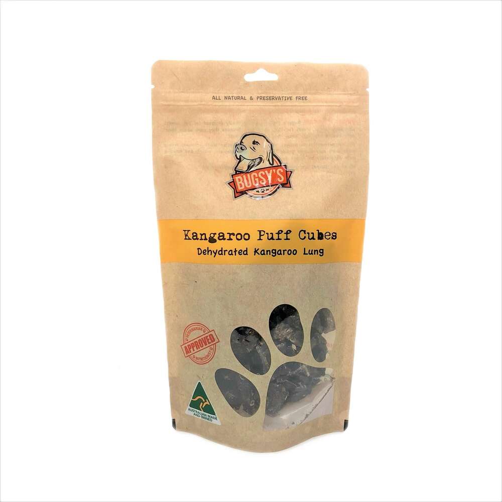 Bugsy Kangaroo Puff Cubes Dog Treats