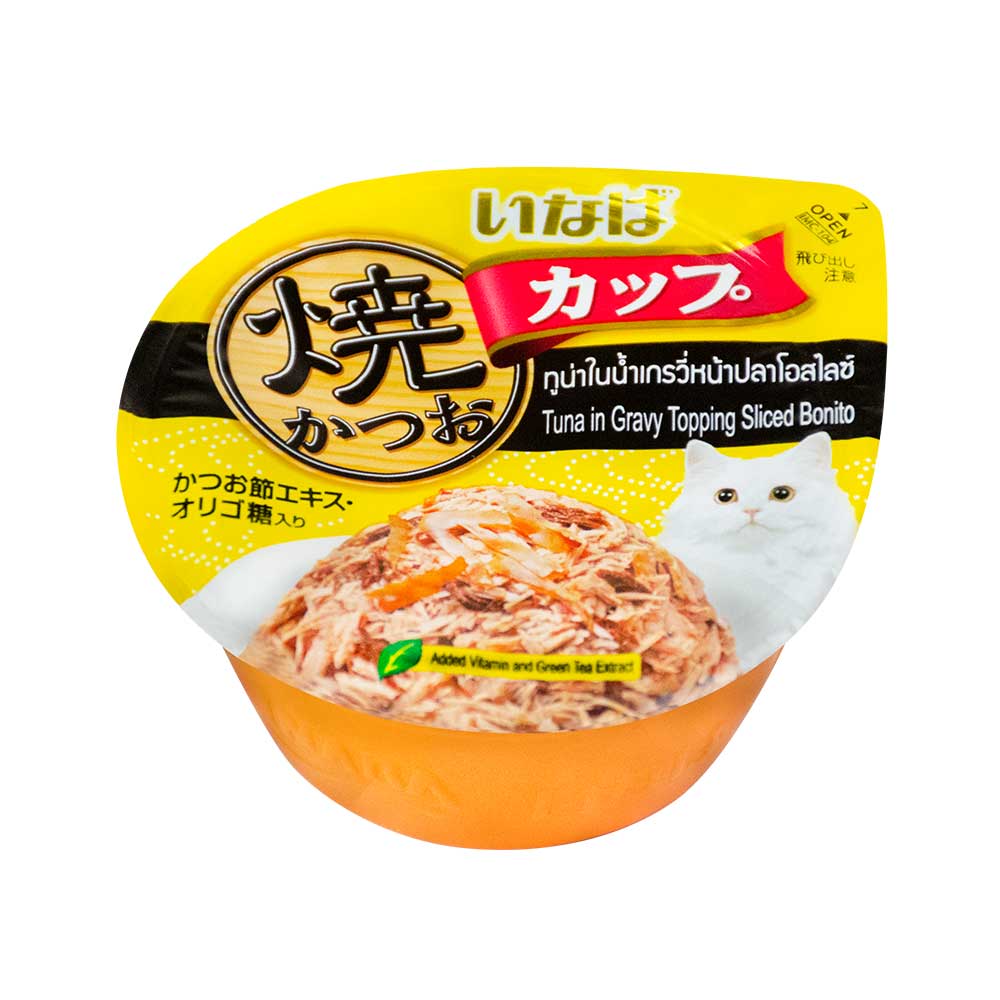 CIAO Grilled Skipjack Cup, Tuna in Gravy Topping Sliced Bonito Wet Cat Food, 70 gms