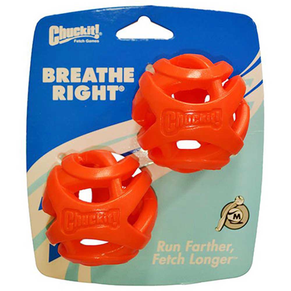 Chuckit! Breathe Right Fetch Ball For Dogs, Pack Of 2 (Medium)