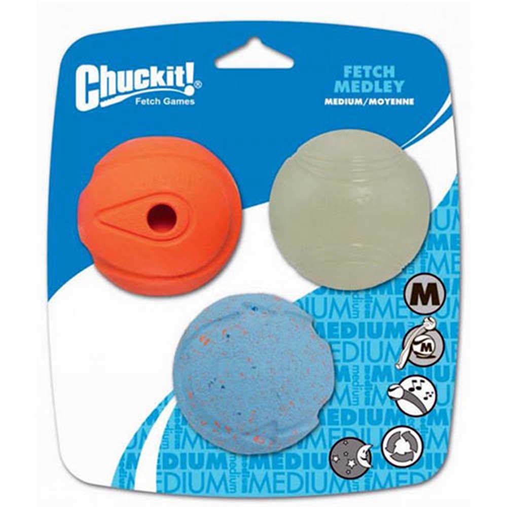 Chuckit! Fetch Medley Ball For Dogs 2.5"(6cm) Assortment of 3