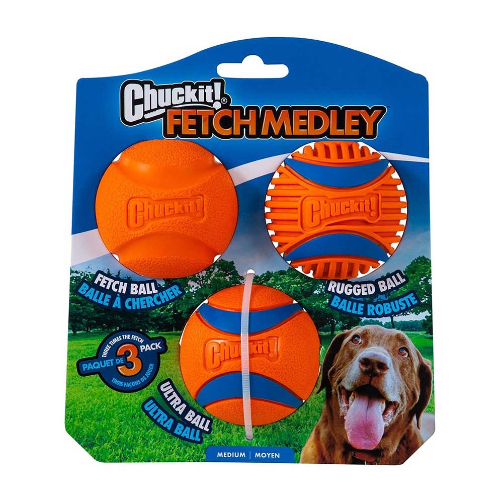 Chuckit Fetch Medley Gen3 Medium 3pk