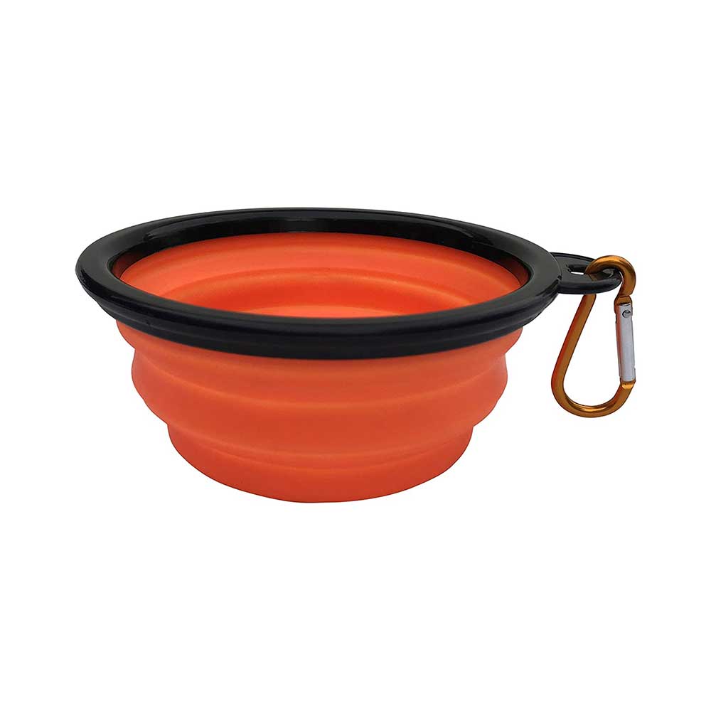 Collapsible Portable Water Bowl - Orange