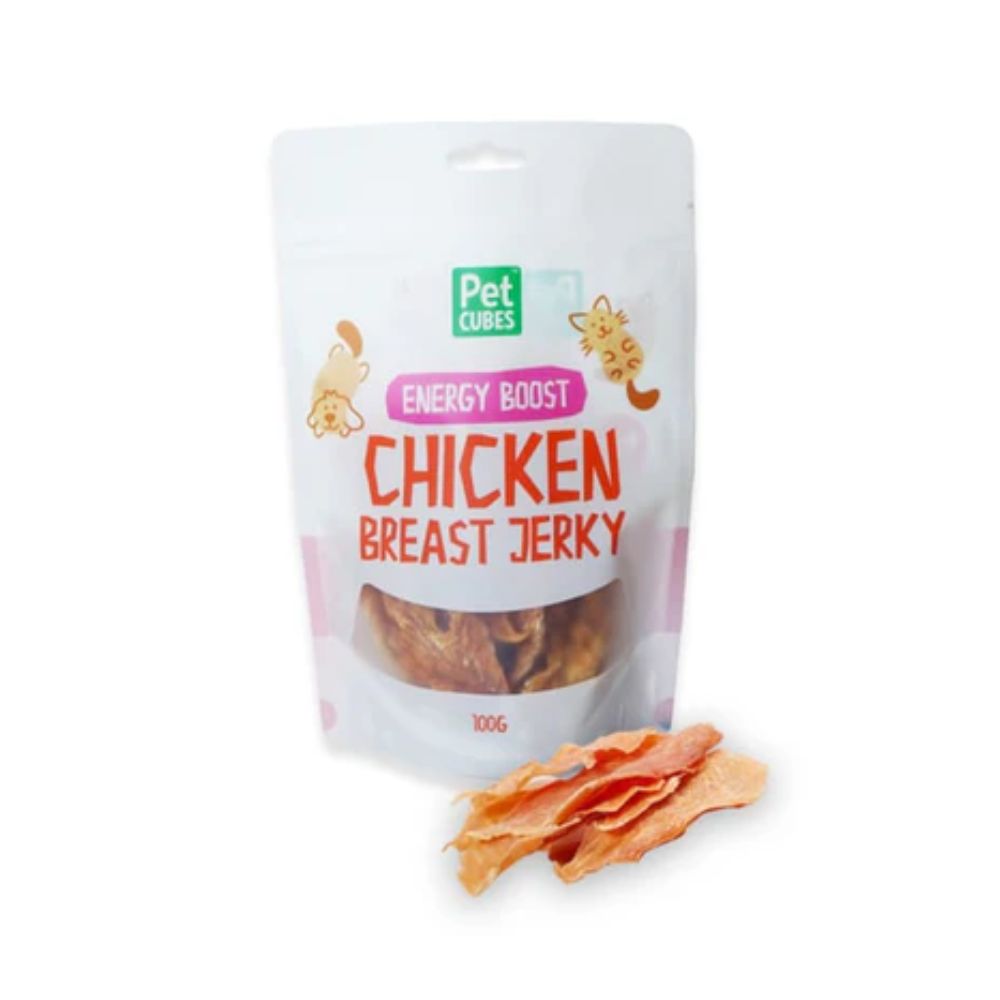 PetCubes Chicken Breast Jerky Dog Treats 100g