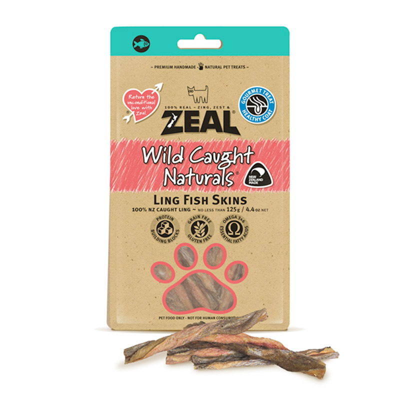 Zeal Wild Caught Dried Ling Fish Skins - Treats For Dogs & Cats