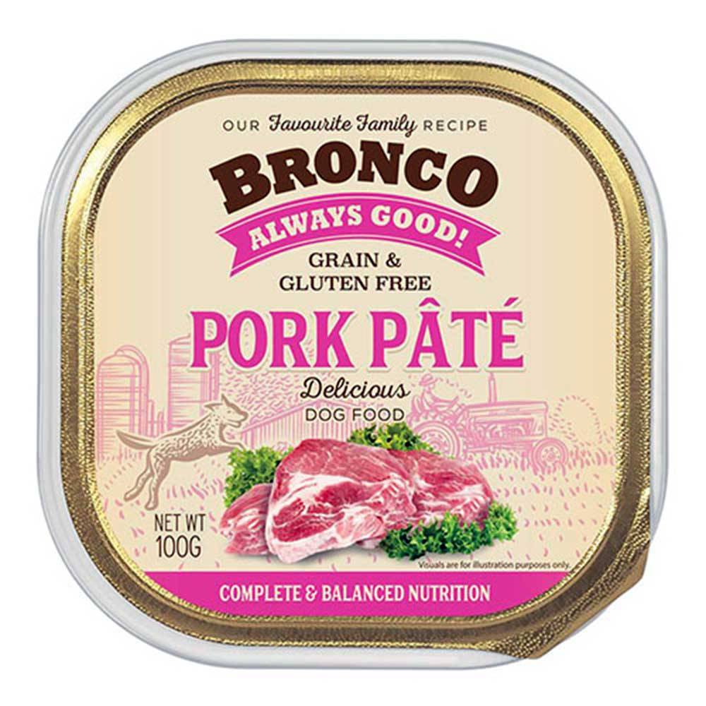 Bronco Pork Pate Dog Wet Food Tray 100g