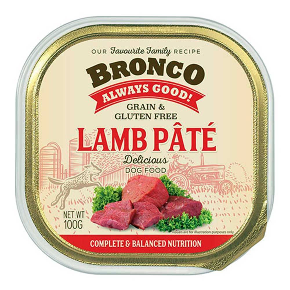 Bronco Lamb Pate Grain And Gluten Free Tray Food For Adult Dogs