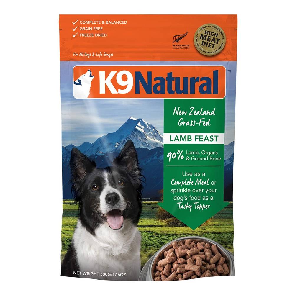 K9 Natural Freeze Dried Lamb Feast Dog Food 500 gm (17.6 oz)