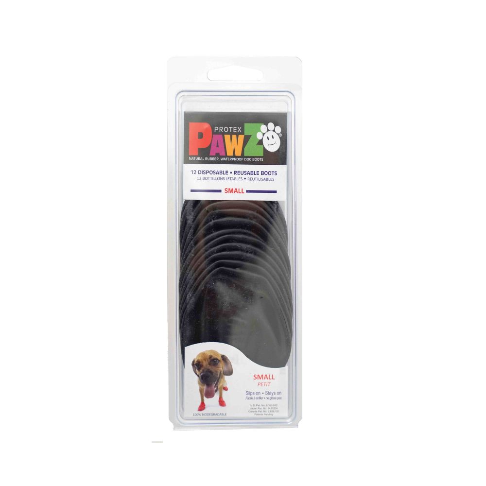 Pawz Disposable Rubber Dog Boots Black Small