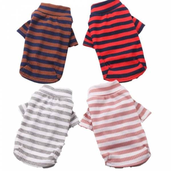 Wiggles Striped Pet Summer Shirt Red L