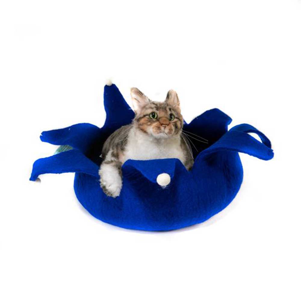 Dharma Dog Karma Cat Petal Basket Holiday Blue For Cats & Small Dogs Medium (20 inch)