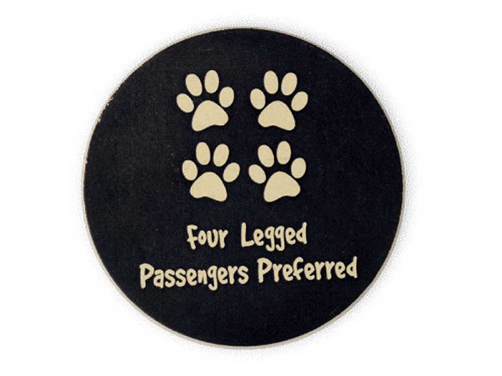 Dog Speak Absorbent Stone Auto Coaster - 4 Legged Passengers