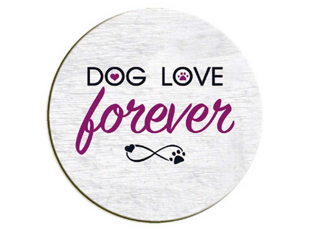 Dog Speak Absorbent Stone Auto Coaster - Dog Love Forever