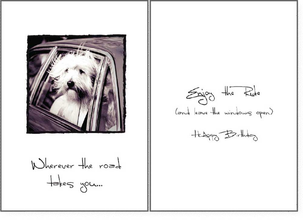 Dog Speak Birthday Card - Wherever The Road Takes You...