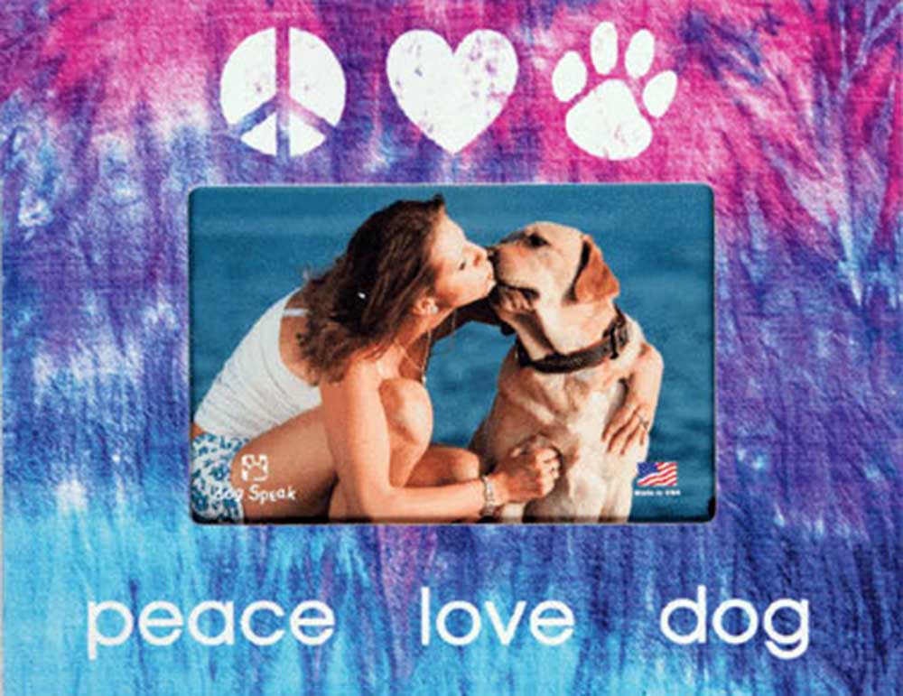 Dog Speak Horizontal Picture Frame - Peace Love Dog