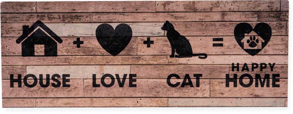 Dog Speak Large Pallet Box Sign - House + Cat + Love = Home