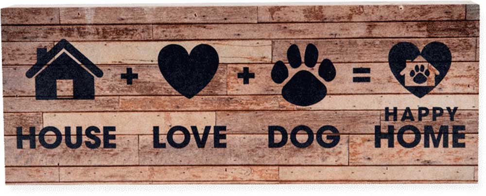 Dog Speak Large Pallet Box Sign - House + Dog + Love = Home