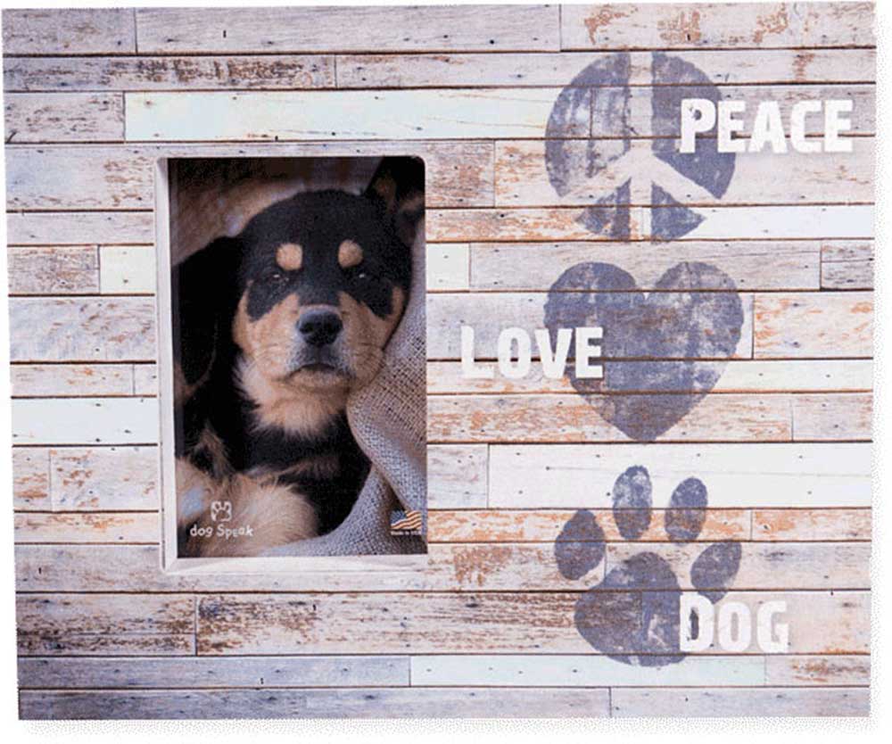 Dog Speak Pallet Box Frame - Peace Love Dog