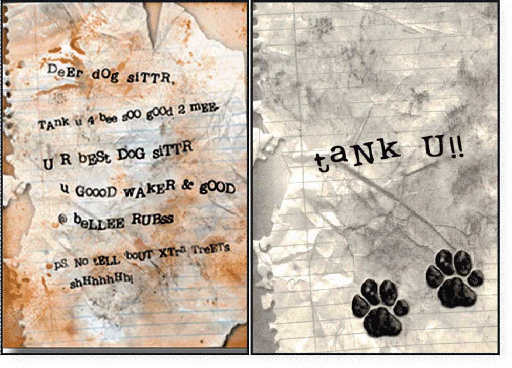 Dog Speak Pet Sitter Card - Dog Sitter Letter