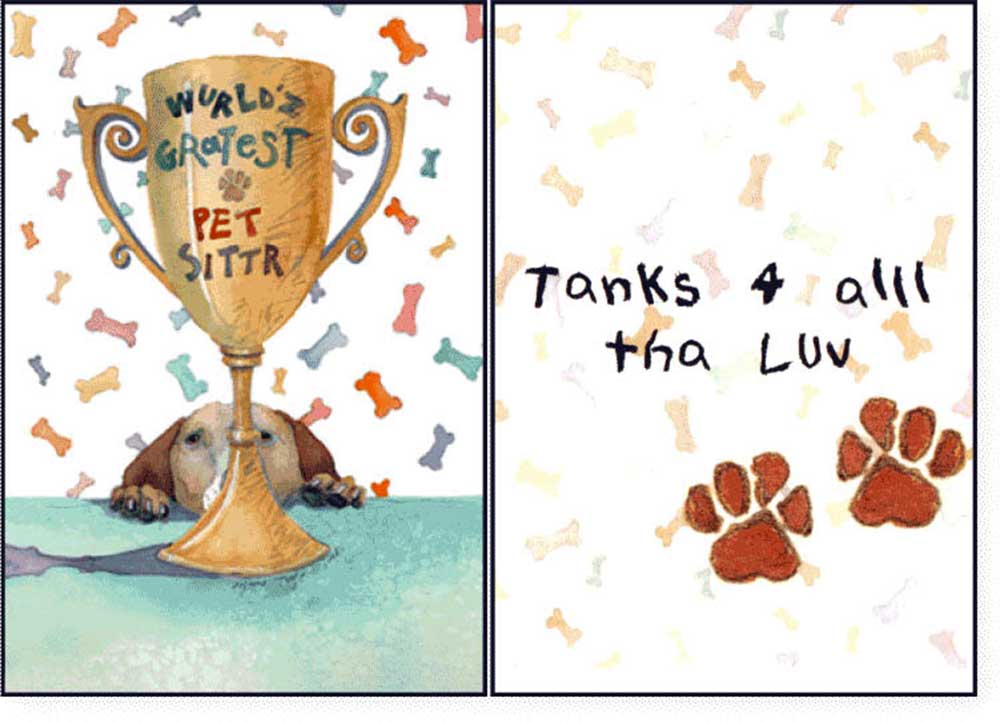 Dog Speak Pet Sitter Card - World's Greatest