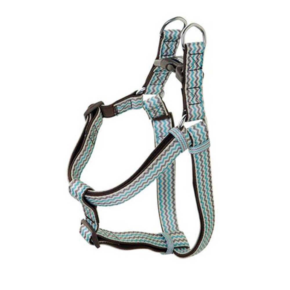 Doog Neoprene Dog Harness, Extra Small (Benji - Brown And Blue Zigzag)