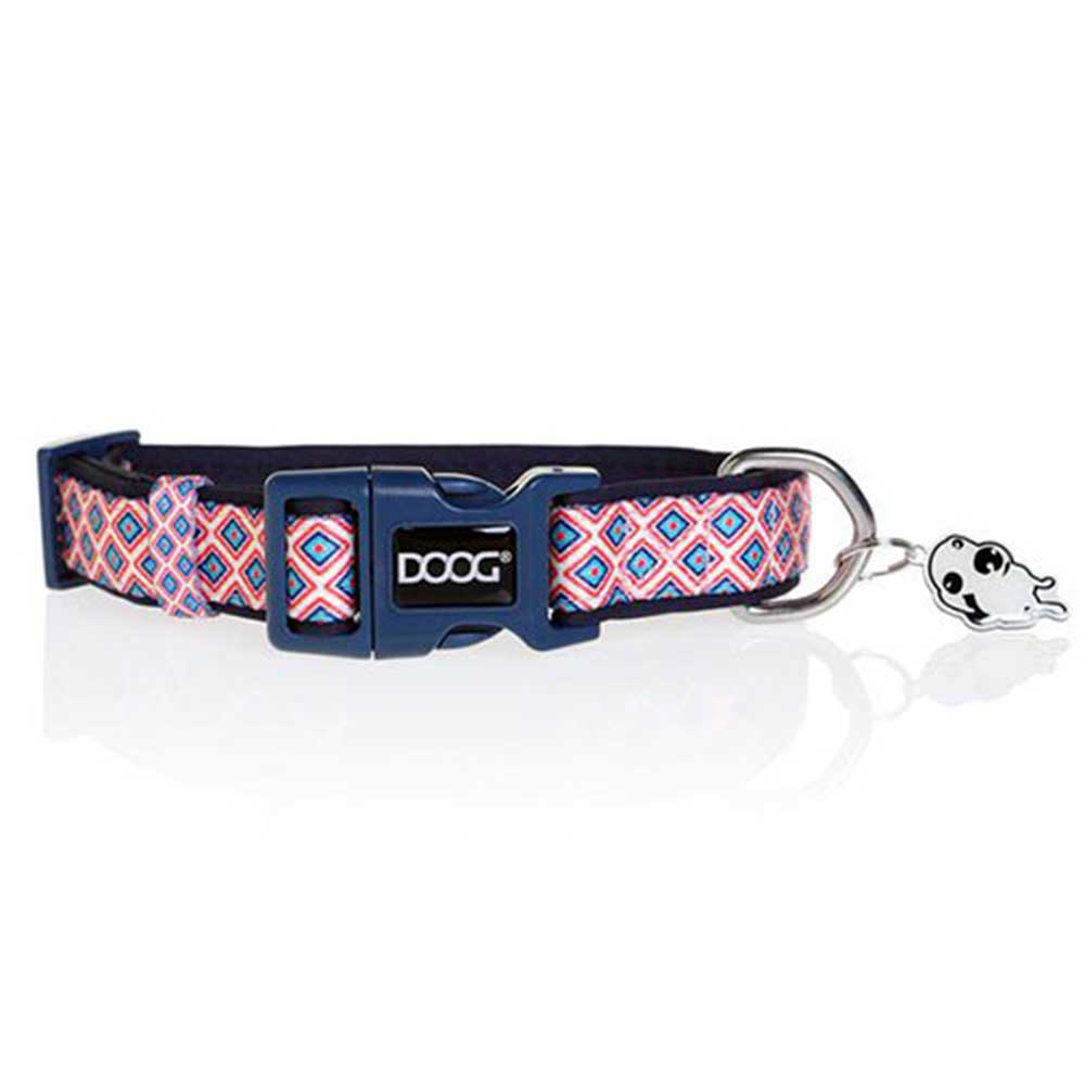 Doog Neoprene Dog Collar, Extra Small (Gromit - Navy White Red Chevron)