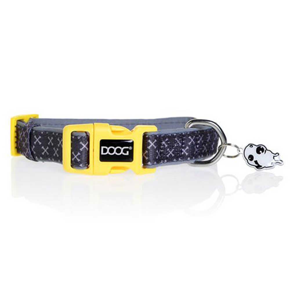 Doog Neoprene Dog Collar, Extra Small (Odie - Grey With Yellow Clip)