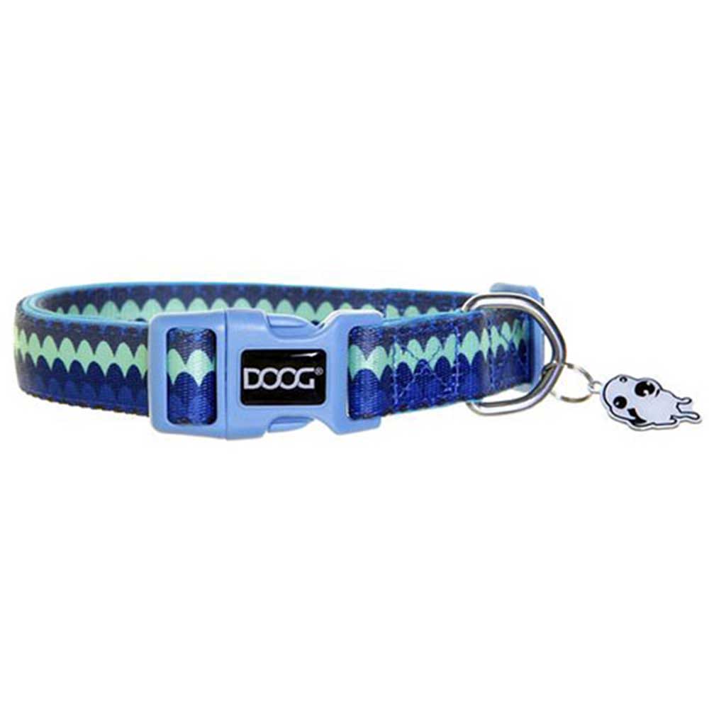 Doog Neoprene Dog Collar, Large (Pluto - Blue Waves)