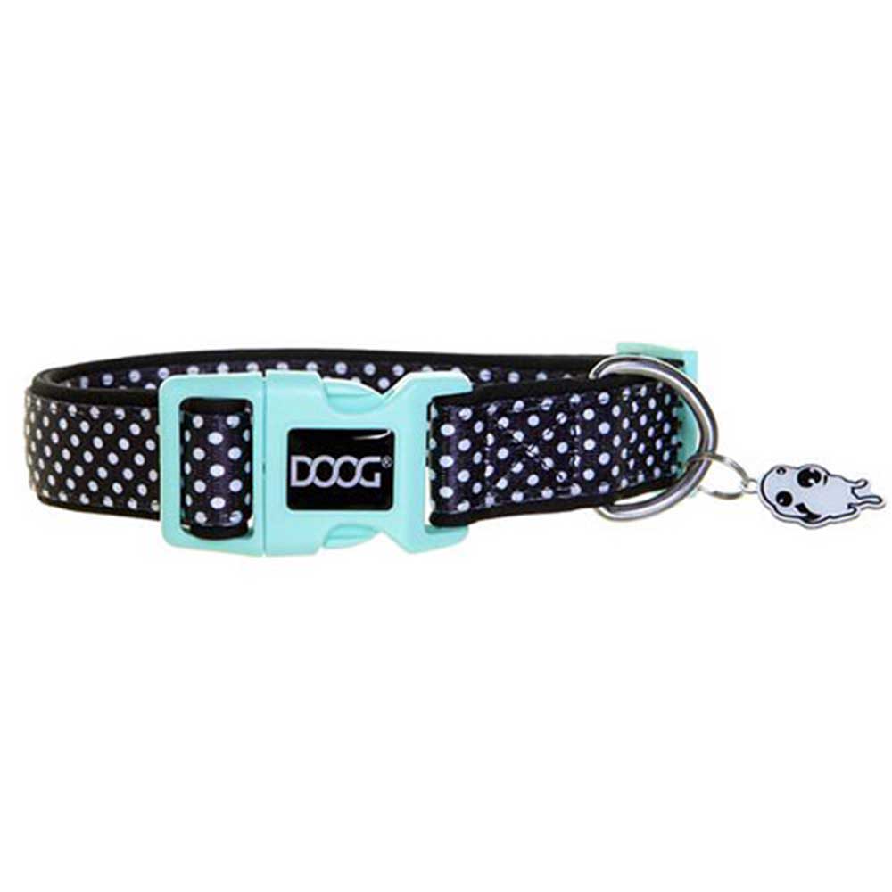 Doog Neoprene Dog Collar, Extra Small (Pongo - Black With White Spots)