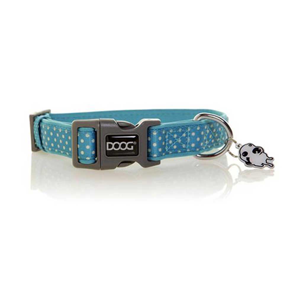 Doog Neoprene Dog Collar, Large (Snoopy - Blue With White Spots)