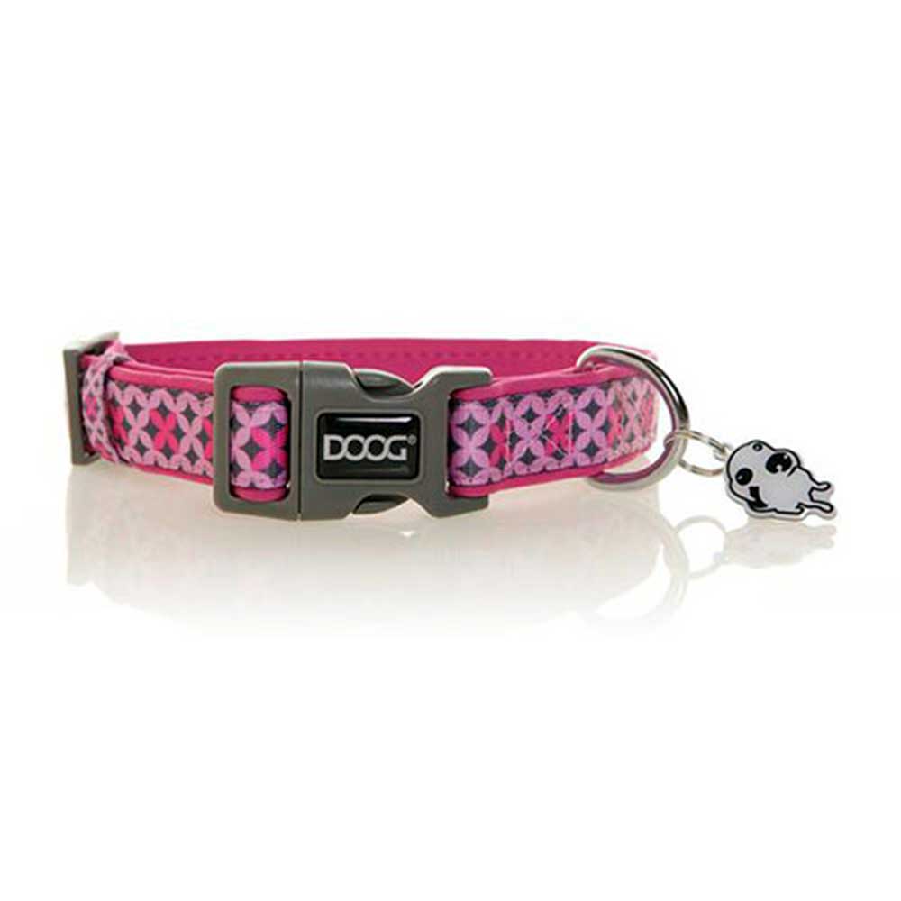 Doog Neoprene Dog Collar, Extra Small (Toto - Pink With Black Stars)