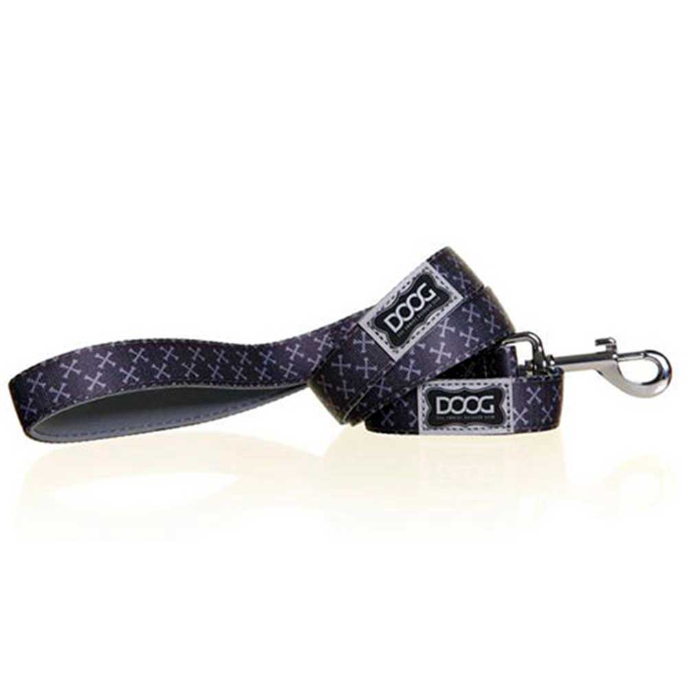 Doog Neoprene Dog Lead, Large (Odie - Grey With Yellow Clip)