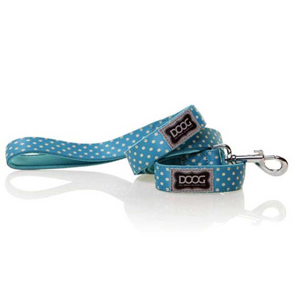 Doog Neoprene Dog Lead, Small (Snoopy - Blue With White Spots)