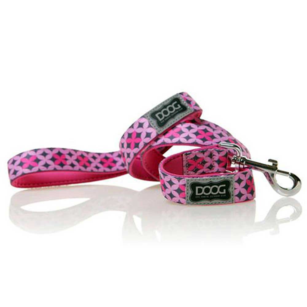 Doog Neoprene Dog Lead, Large (Toto - Pink With Black Stars)