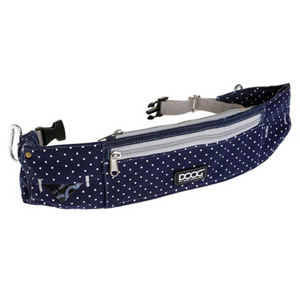 Doog Walkie Belt Hands Free Running With Dogs (Navy And White Spots)