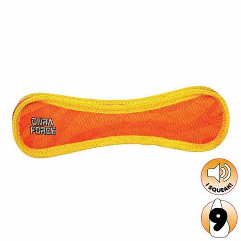 Duraforce Bone Tiger Dog Toy, Orange/Yellow - 28.5Cm