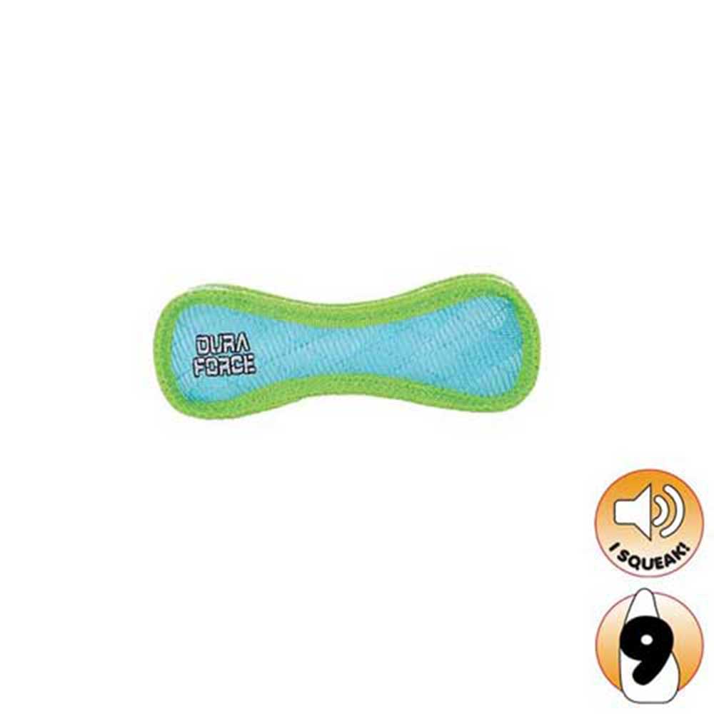 Duraforce Jr'S Bone Tiger Dog Toy, Blue/Green - 21Cm