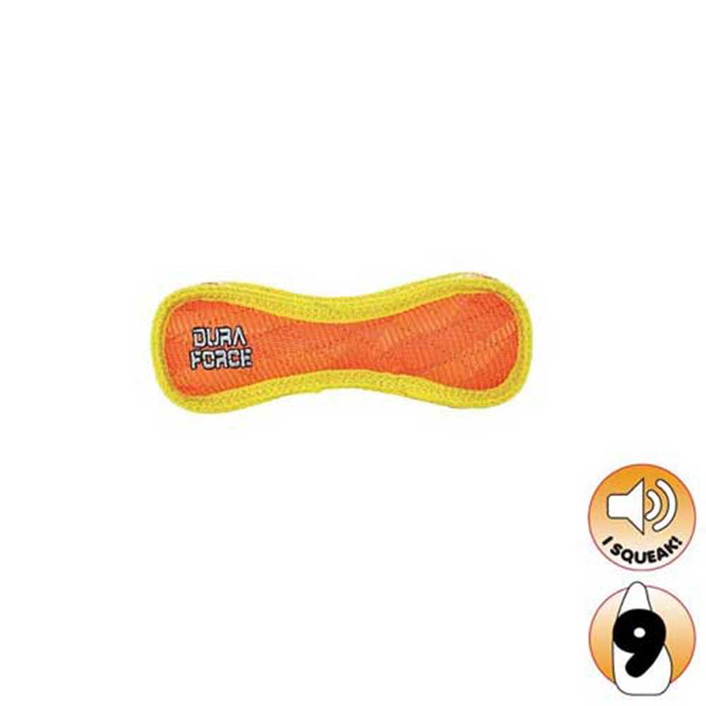 Duraforce Jr'S Bone Tiger Dog Toy, Orange/Yellow - 21C